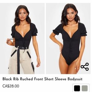 A beautiful ruched short sleeve bodysuit